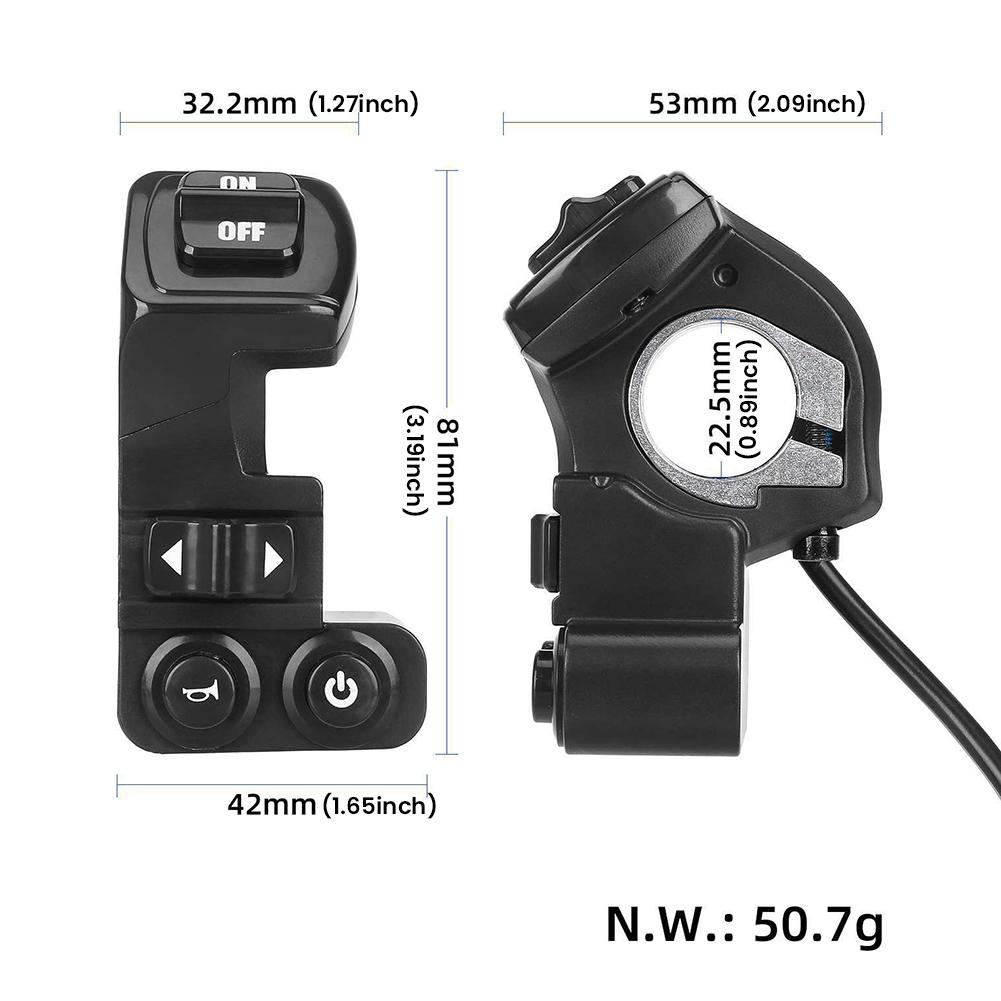 Electric Waterproof Scooter Turn Horn Switch Steering Horn Button Key Handlebar Toggle Switch for Kukirin G2Pro/G2ProDB/G2Max