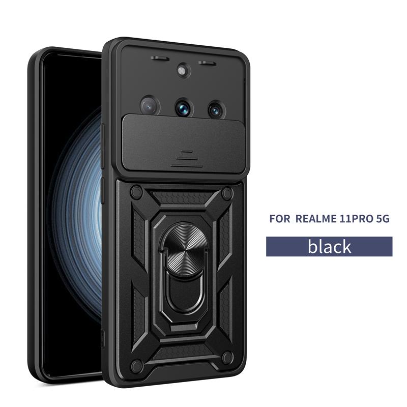 For Realme 11 Pro 5G Case Slide Camera Lens Protect Phone Case For Realme 11 11Pro 5G Car Magnetic Ring Holder Armor Back Cover
