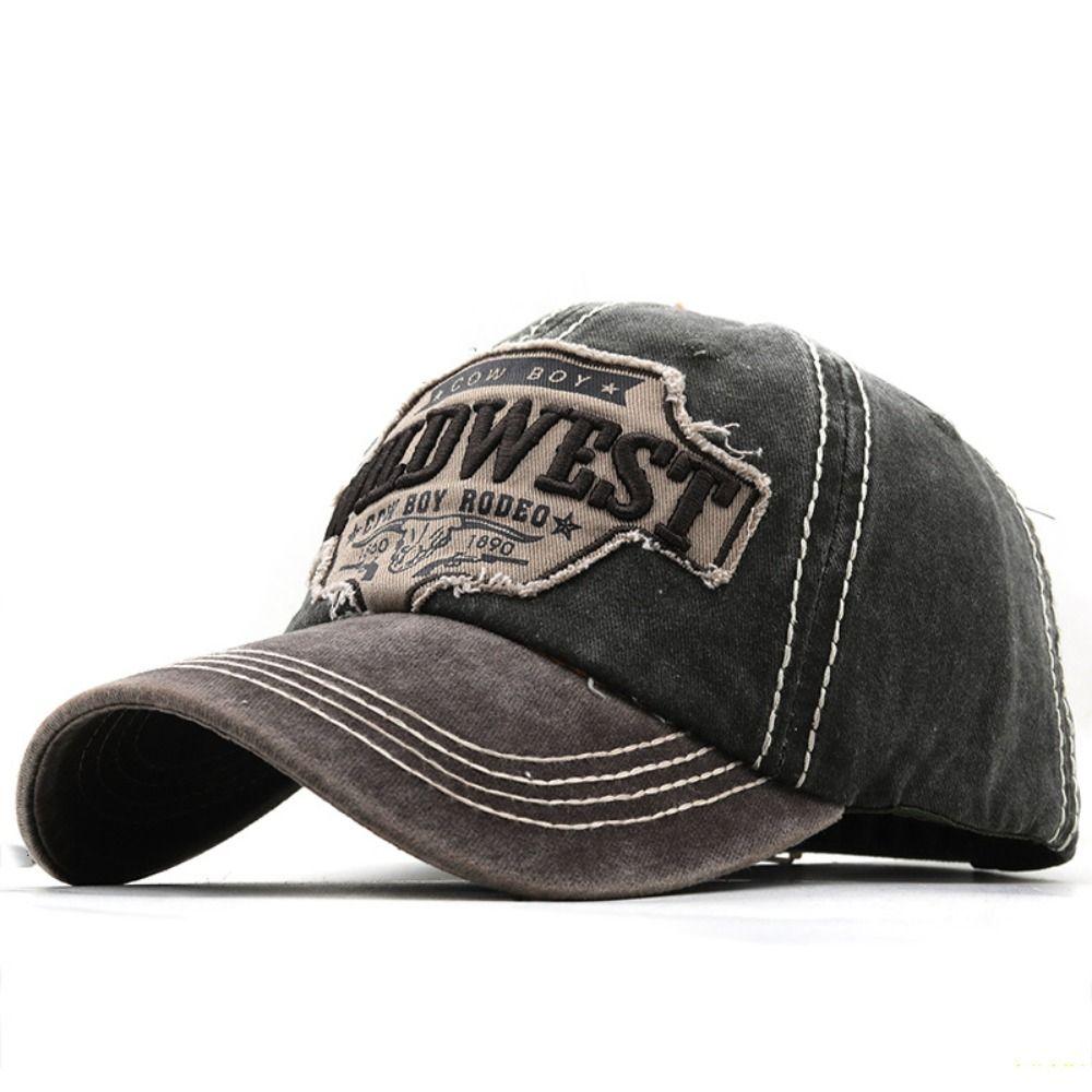 WILD WEST Cow Boy Embroidery Baseball Caps Spring Summer Outdoor Sports Distressed Faded Casquette Cotton Sun Hats Man Women