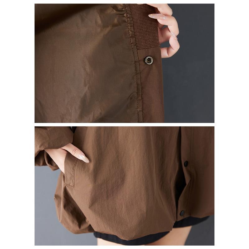 DIMANAF 2025 Plus Size Autumn Winter Women Trench Coat Long Sleeve Jackets Casual Loose Outerwear