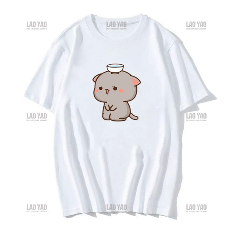 

Футболка Lovely Peaches and Ash Ash Серая футболка с надписью «Признай ошибку» Супер милая футболка с принтом персикового кота и пары Унисекс Топы унисекс Унисекс 3XL