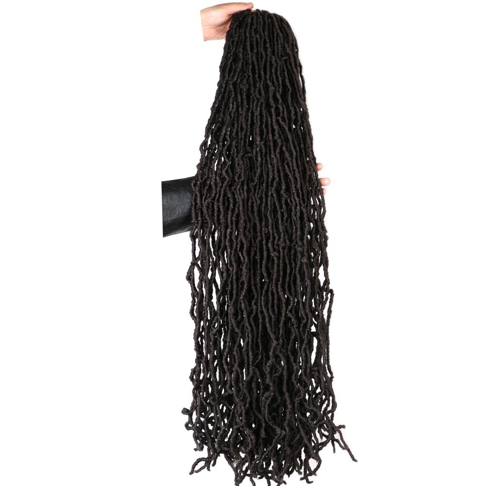 Soft Crochet Synthetic Hair Faux Locs Natural Style Pre Looped Goddess Locs High Temperature Fiber Black Women Braiding