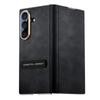New Retro Leather Pattern Tempered Film Integrated Leather Metal Full Shockproof Phone Case for Samsung Z Fold 7 6 5