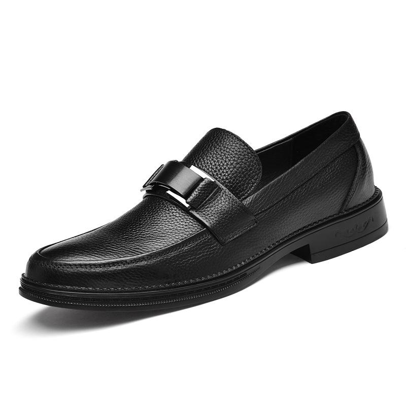 Men s Genuine Leather Slip-on Loafers, Cowhide Surface, Casual Spring Low-top Shoes 40