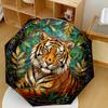 Tiger Artwork Automatic Folding Umbrella Compact Lightweight For Outdoor Adventures And Travelt7