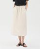 Pin Black Drawstring Elastic Skirt Ivory