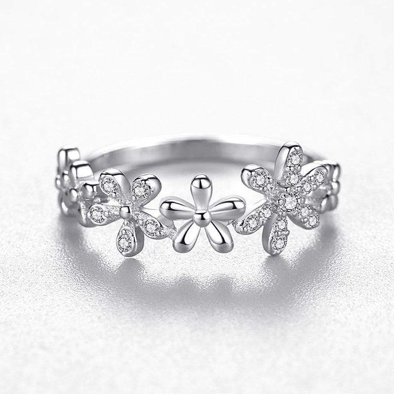 Tancise Classic 925 Sterling Silver  Zircon Ring Ladies Jewelry Wedding Promise Party Gift
