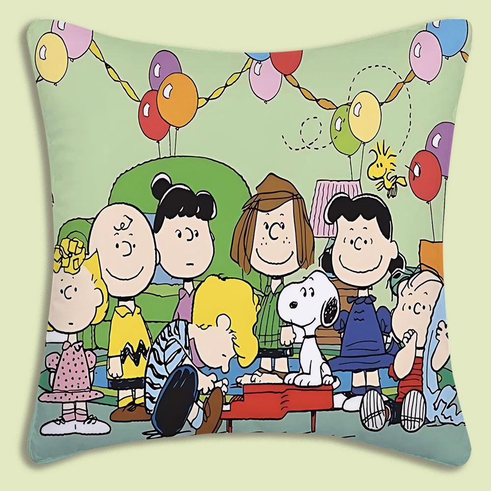 Cartoon Cute S-Snoopy Pillow Covers Cartoon Sofa Decorative Home Double-Sided Printing Short Plush Cute Cushion Cover