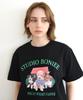 BONIEE Retro Puppy Trio Graphic T-Shirt Black