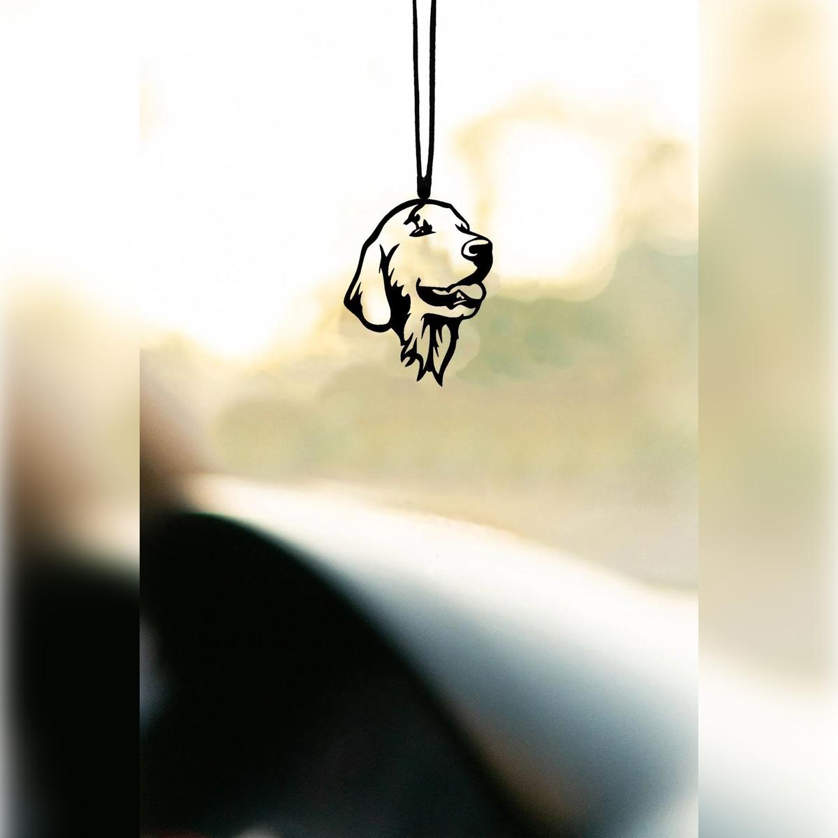 

Metal Cute Dog Motif Rearview Mirror Ornament Car Accessory Car Decoration