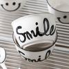 Smile Ceramic Bowl Rice Soup Salad Bowls White Plate Bowl Set Fruit Bowls Kitchen Household Supplies Nordic Korean Tableware