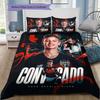 Young Football Player Portrait Print 3‑Pieces Duvet Cover Set Soccer Sports Bedding Bedroom Home Decor Without Pillow Core Comforter