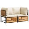 2 Piece Garden Sofa Set with Cushions Solid Acacia Wood