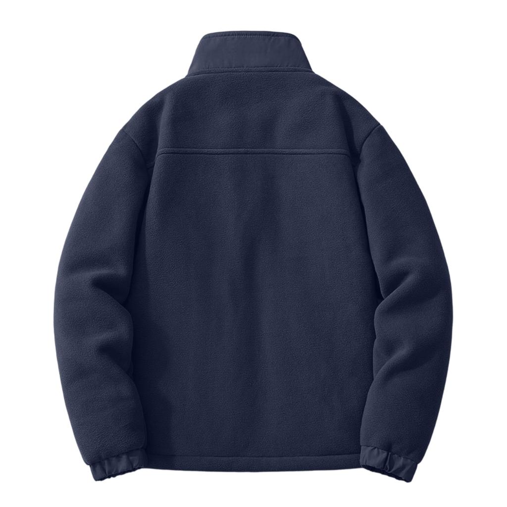Men's Warm Thickened Lined Stand Collar Jacket for Fall and Winter