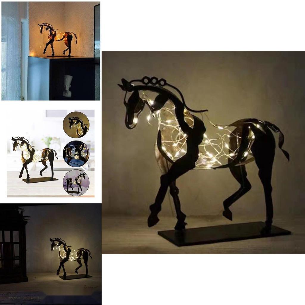 Adonis Horse Metal Sculpture With Lighting For Home Decor And Gift Giving