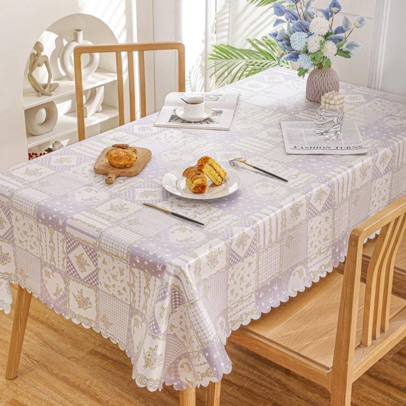 Home Decoration Waterproof and Oil Proof Tablecloth Pastoral Printed Pattern Flowers Geometric Rectangular Dining Table Cloths Kitchen Accessories