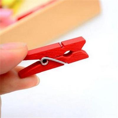 50 pinzas para ropa de madera natural en miniatura para papel fotográfico