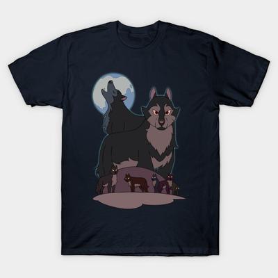 Herren Schwarzes Print-T-Shirt The Owl House - Hunter Wolf No-Cut Transferpapier Druck Baumwoll-T-Shirt