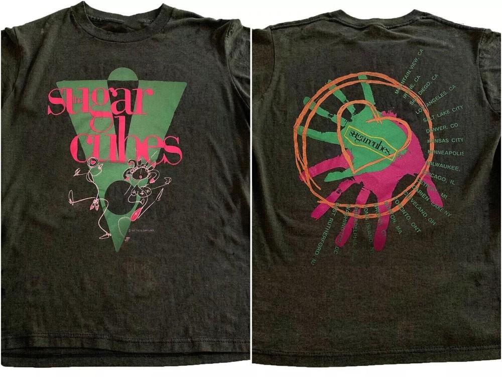 Bjork The Sugar Cubes II US Tour 1988 2 Side Reprint Black Unisex T shirt S5XL Unisex T-Shirt S