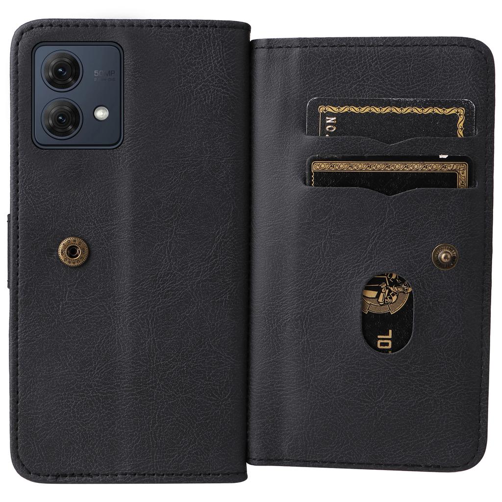 For Motorola Moto G84 5G Leather Case with 10 Card Holder Phone Cover Stand