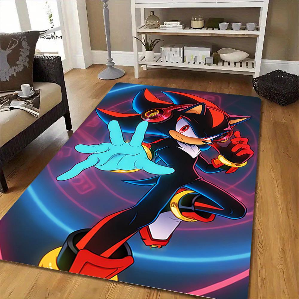 Sonic The Hedgehog Comic Book Decoration,Carpet,Living Room,Bedroom, Non-slip,Square rug
