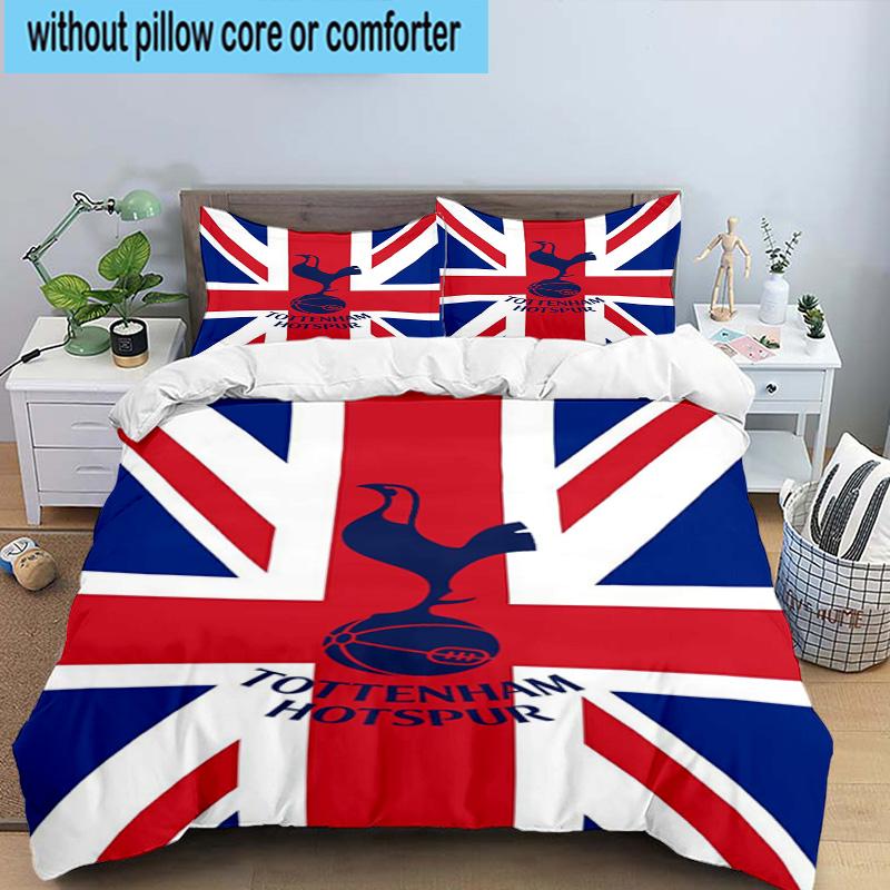 3pcs Tottenham Hotspur F.C Design Printed Bedding Set Duvet Cover Closure Includes 1 Duvet Cover & 2 Pillowcases Bedding Sets Home Decor Gifts
