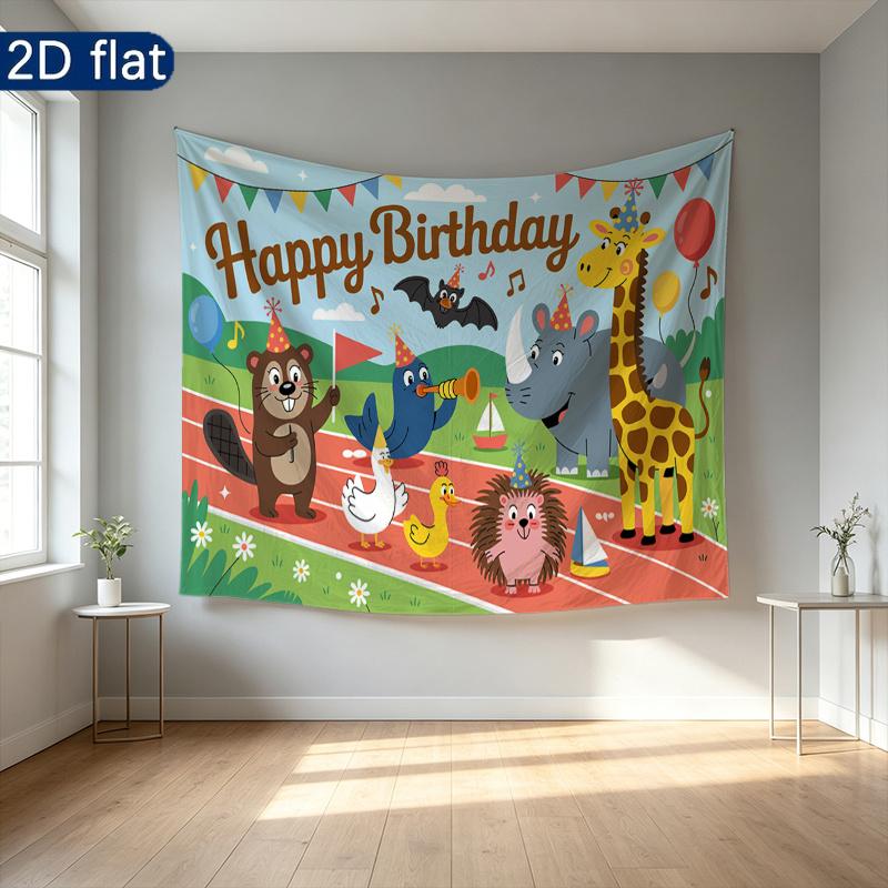 Party Backdrop Animal Cartoon Flat Parties Sheep Celebrations Wedding Photo Booth Background Front Door Decor