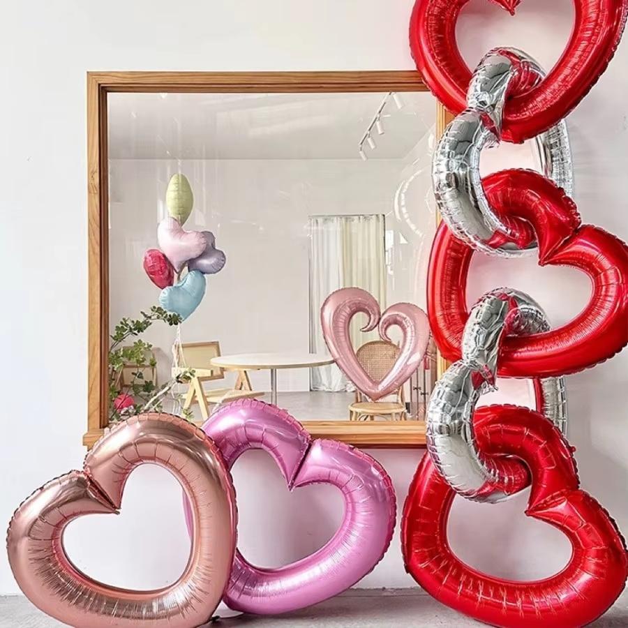 40 Inch Love Heart Aluminium Film Balloon Hollow Out Balloon Valentine's Days Wedding Birthday Party Decor Photo Props