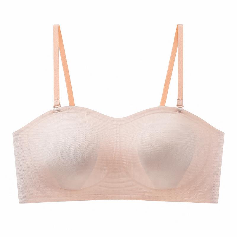 Petal Rabbit Ear Cup Soft Support Bra Tube Top Summer Small Breasts Gather Ultra-thin Underwear Women's Seamless Skin-friendly Bra