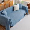Slub Linen Sofa Cover Mat Throw Blankets Living Room Couple Position  Summer Solid Color Camping Picnic Blanket Cover