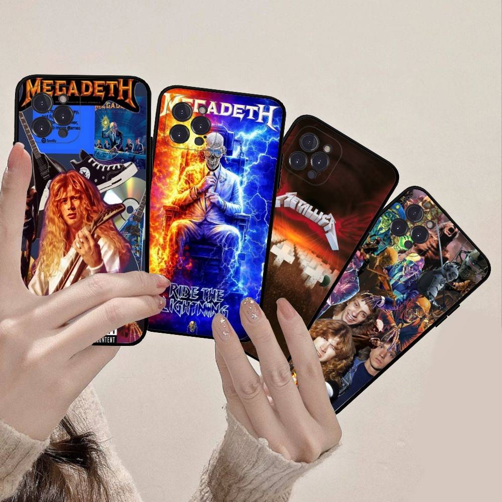 Music Band M-Megadeth Black Soft Phone Case For IPhone 16 15 14 13 11 12 17 Pro Max Mini Plus