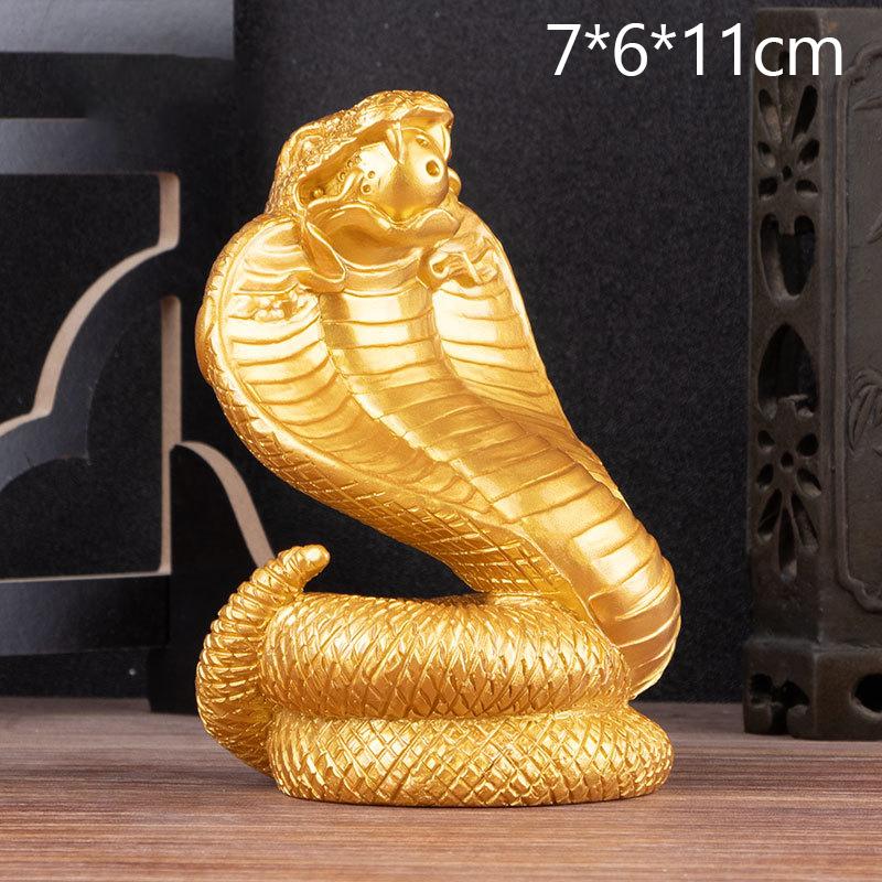2026 Year Of The Snake Figurine Simulation Snakes Ornaments Animal Resin Statue Chinese Style Tabletop Feng Shui Lucky Crafts