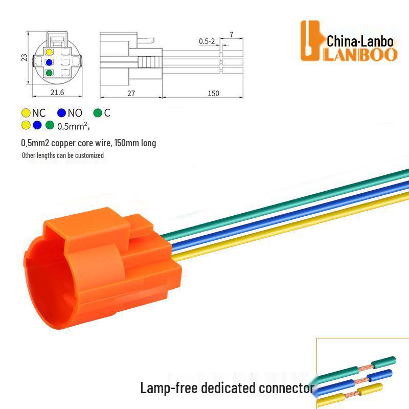 Lanbo 19mm Waterproof Metal Button Switch, Stainless Steel, High Current, Illuminated