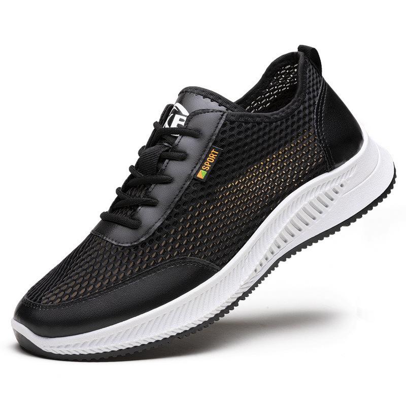 Sneakers men's 2025 new platform dad shoes mesh trendy shoes breathable hollow men's running shoes