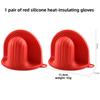 1 Pair Thickened silicone heat insulation gloves for kitchen baking air fryer microwave oven high temperature resistance anti-scalding