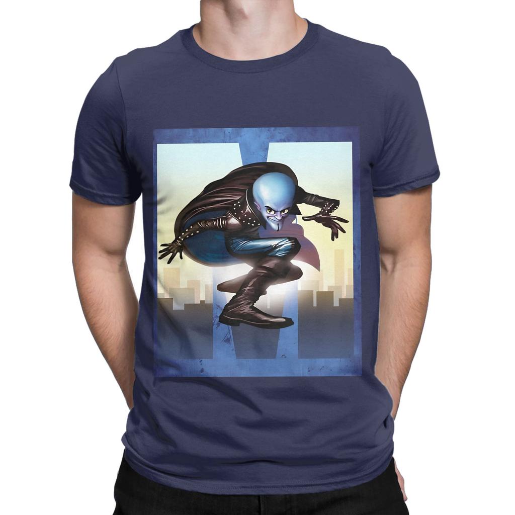 Art Megamind Poster Painitng Novelty 100 Cotton Tshirt Megamind Vs The Ddoom Syndicate Tees Tops For Unisex