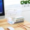 Transparent Storage Box Large Capacity Handheld Desktop   Portable Multifunctional Storage Container with Handle for Home