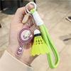Rotating Badminton Racket Keychain: Cute Woven Pendant & Hand Rope Ornament - Perfect New Year Gift