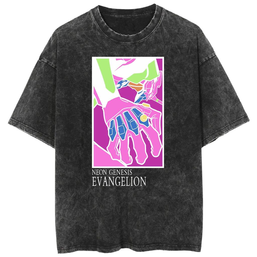 Neon Genesis Evangelion Rei Ayanami Printed Tshirt Mens and Womens Washed Tshirt High Quality Vintage Cotton Tshirt