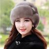 Faux Mink Hat Winter Women's Eco-friendly Mink Hat Winter Middle-aged and Elderly Warm Ear Protection Fur Beret