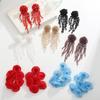 Vintage Style Crystal Tassel Drop Earrings With Geometric Alloy Design For Womens Evening Wear