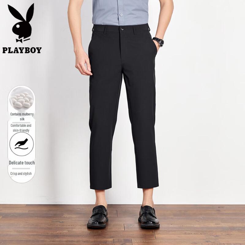 PLAYBOY Men s Spring/Summer Lightweight Business Casual Trousers 31