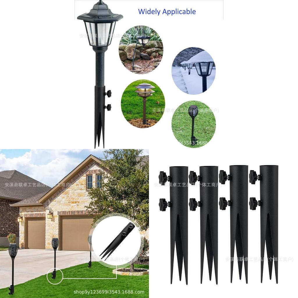 Steel Solar Lawn Stake With Flame Pattern For Garden And Yard Decor