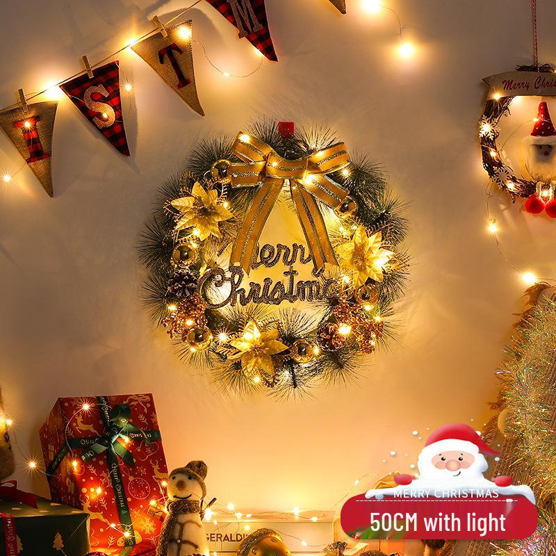 Christmas Wreath - 40/50/60cm Holiday Decorations & Ornaments for Door Hanging