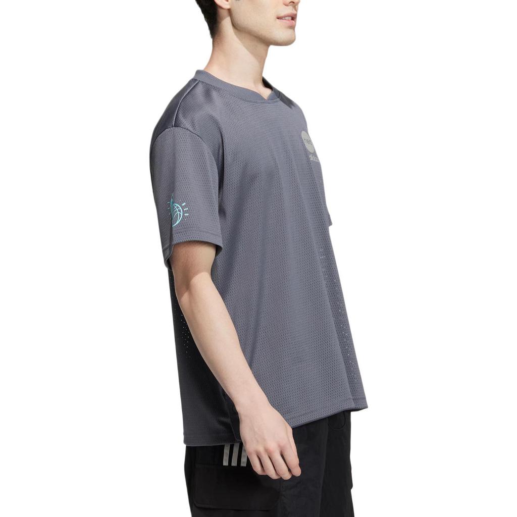 adidas Neo Bb Mesh Tee With Letter Pattern Men Tops Grey HM2045