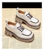 Women's Chunky Heel Oxford Loafers - British Style, Colorblock, Height-Increasing Platform for Winter Fashion