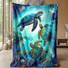 Oceanic Turtles Adventure Theme blanket Lightweight Warm Flannel Blanket Decorative Throw Blanket for Home Decoration