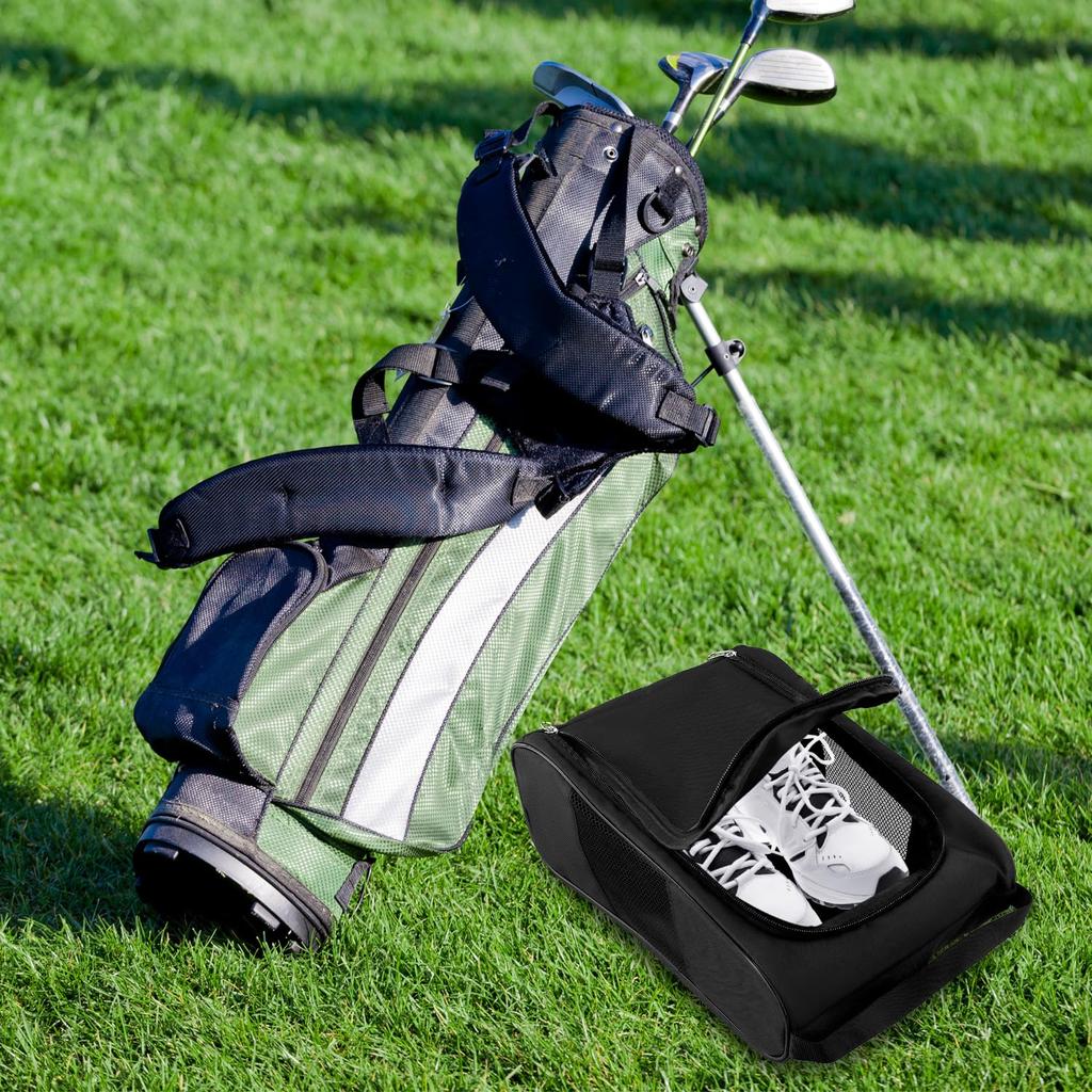 Portable Golf Shoe Bag Oxford Cloth Shoe Carrier Bags Breathable Lightweight Golf Handbag Dustproof Football Tennis Shoe Bag