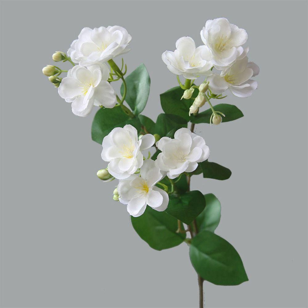 Lifelike Simulation Jasmine Long Stems Fake Flowers Artificial Silk Jasmine Flower  Home Office