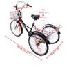 24" & 26" Human-Powered Tricycle for Elderly with Vegetable Basket